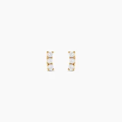 Boucles D'oreilles Puces Plaqué Or Jaune Alodia Oxydes De Zirconium|Marc Orian Clearance