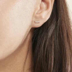 Boucles D'oreilles Puces Plaqué Or Jaune Alodia Oxydes De Zirconium|Marc Orian Clearance