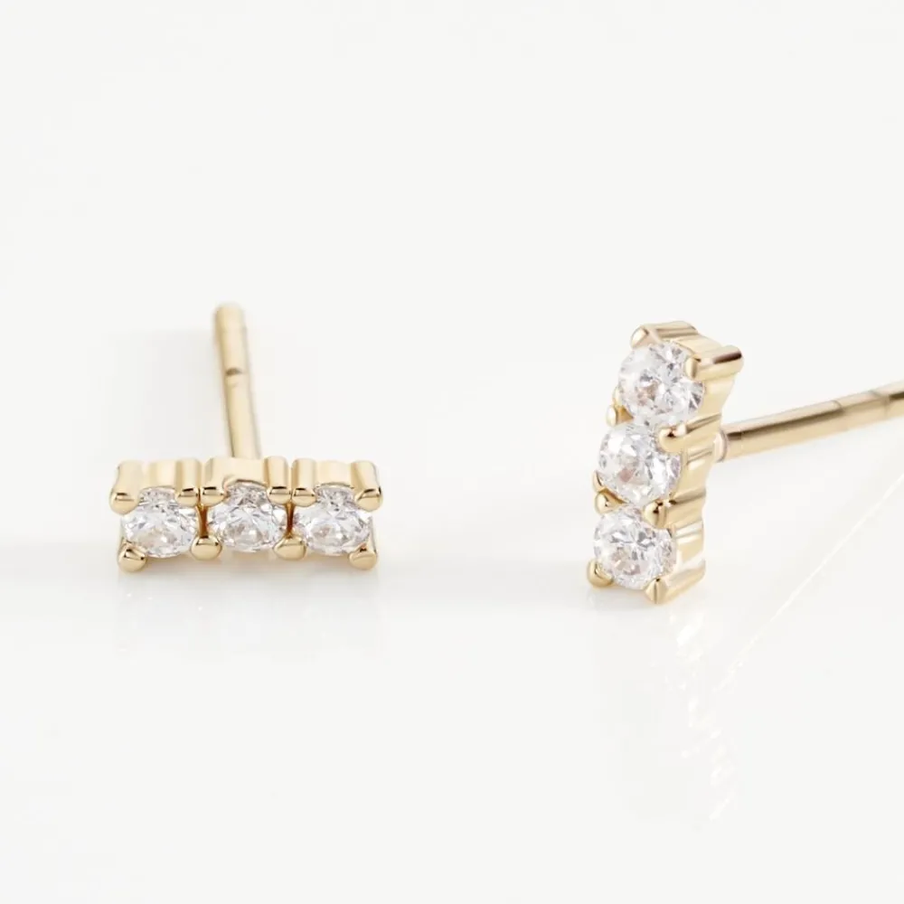 Boucles D'oreilles Puces Plaqué Or Jaune Alodia Oxydes De Zirconium|Marc Orian Clearance