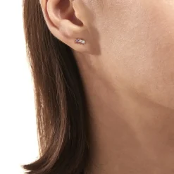 Boucles D'oreilles Puces Plaqué Or Jaune Alodia Oxydes De Zirconium|Marc Orian