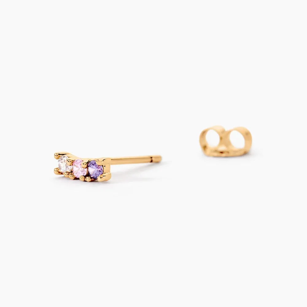 Boucles D'oreilles Puces Plaqué Or Jaune Alodia Oxydes De Zirconium|Marc Orian