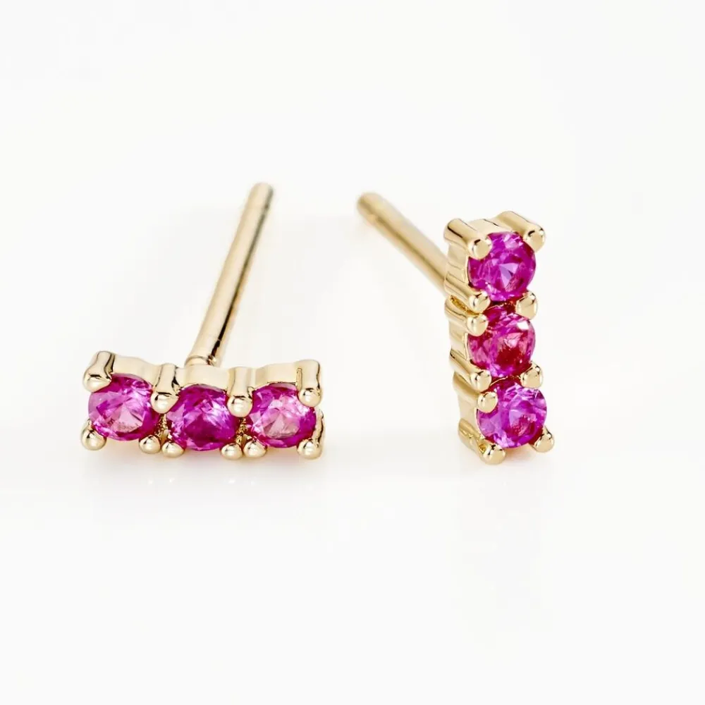 Boucles D'oreilles Puces Plaqué Or Jaune Alodia Oxydes De Zirconium|Marc Orian Outlet