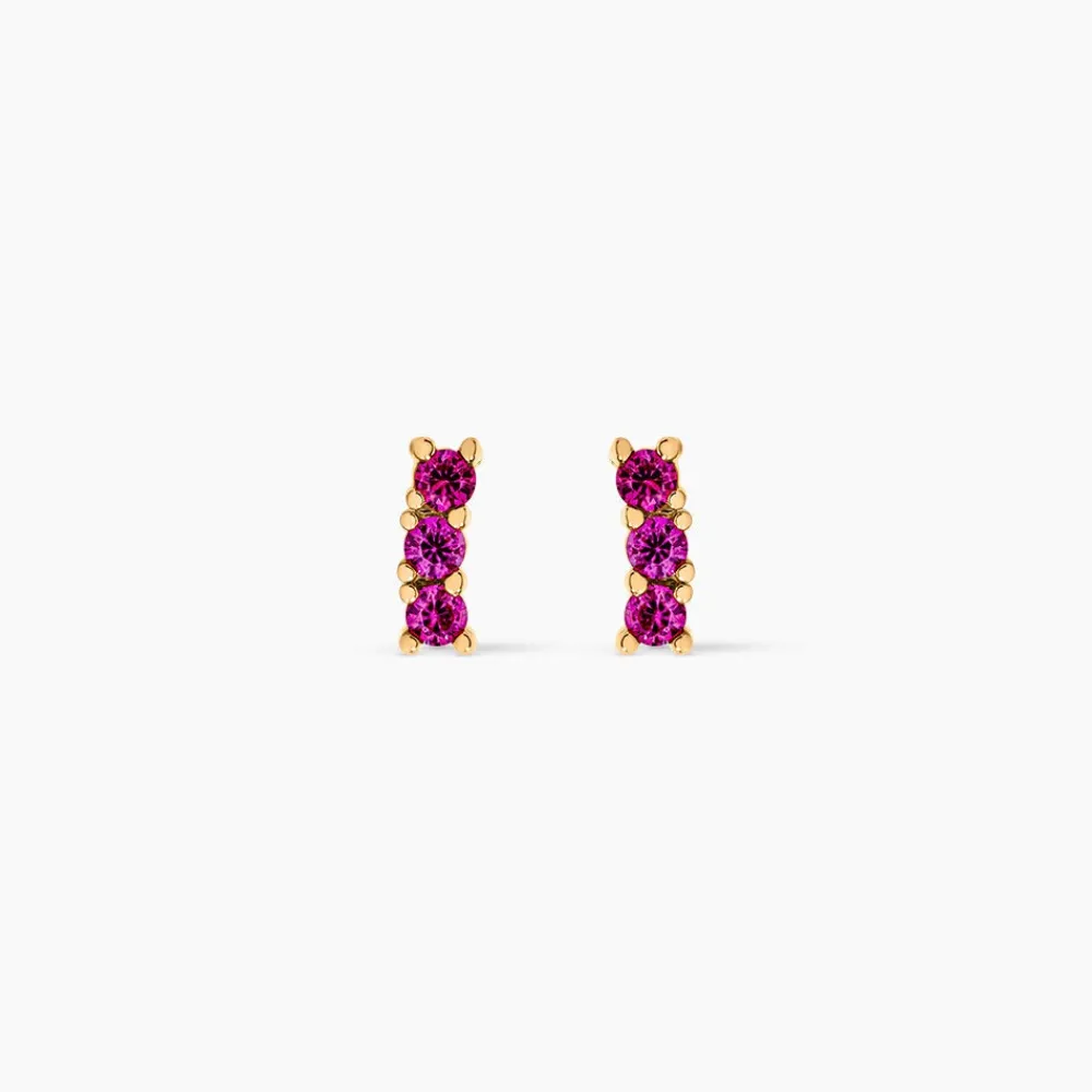 Boucles D'oreilles Puces Plaqué Or Jaune Alodia Oxydes De Zirconium|Marc Orian Outlet