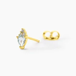 Boucles D'Oreilles Puces Poem Argent Jaune Topaze Oxyde De Zirconium|Marc Orian Discount