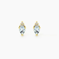 Boucles D'Oreilles Puces Poem Argent Jaune Topaze Oxyde De Zirconium|Marc Orian Discount