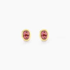 Boucles D'Oreilles Puces Poem Argent Jaune Tourmaline|Marc Orian New
