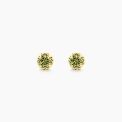 Boucles D'Oreilles Puces Poem Argent Jaune Péridot|Marc Orian Outlet
