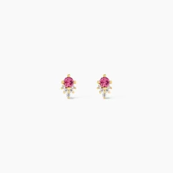 Boucles D'Oreilles Puces Poem Argent Jaune Tourmaline Oxyde De Zirconium|Marc Orian Hot