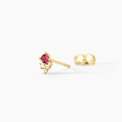 Boucles D'Oreilles Puces Poem Argent Jaune Tourmaline Oxyde De Zirconium|Marc Orian Hot