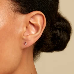 Boucles D'Oreilles Puces Poem Argent Jaune Tourmaline Oxyde De Zirconium|Marc Orian Hot