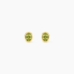 Boucles D'Oreilles Puces Poem Argent Jaune Péridot