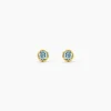 Boucles D'Oreilles Puces Poem Argent Jaune Topaze