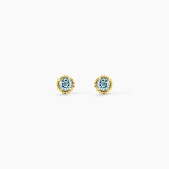 Boucles D'Oreilles Puces Poem Argent Jaune Topaze