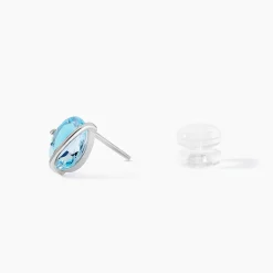 Boucles D'oreilles Puces Prudencia Or Blanc Topaze|Marc Orian Outlet