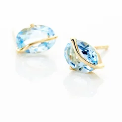 Boucles D'oreilles Puces Prudencia Or Jaune Topaze|Marc Orian New