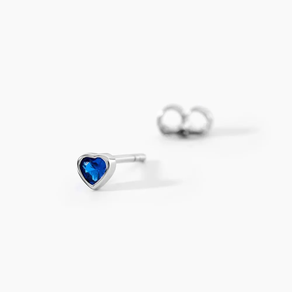 Boucles D'Oreilles Puces Querida Argent Blanc Oxyde De Zirconium|Marc Orian Online