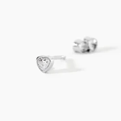 Boucles D'Oreilles Puces Querida Argent Blanc Oxyde De Zirconium|Marc Orian Discount