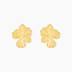 Boucles D'oreilles Puces Rahima Acier Jaune