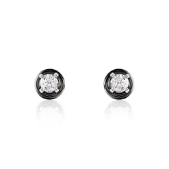Boucles D'oreilles Puces Renda Argent Céramique Et Oxyde De Zirconium