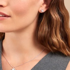 Boucles D'oreilles Puces Rhoda Argent Blanc Perle De Culture Oxyde|Marc Orian Outlet