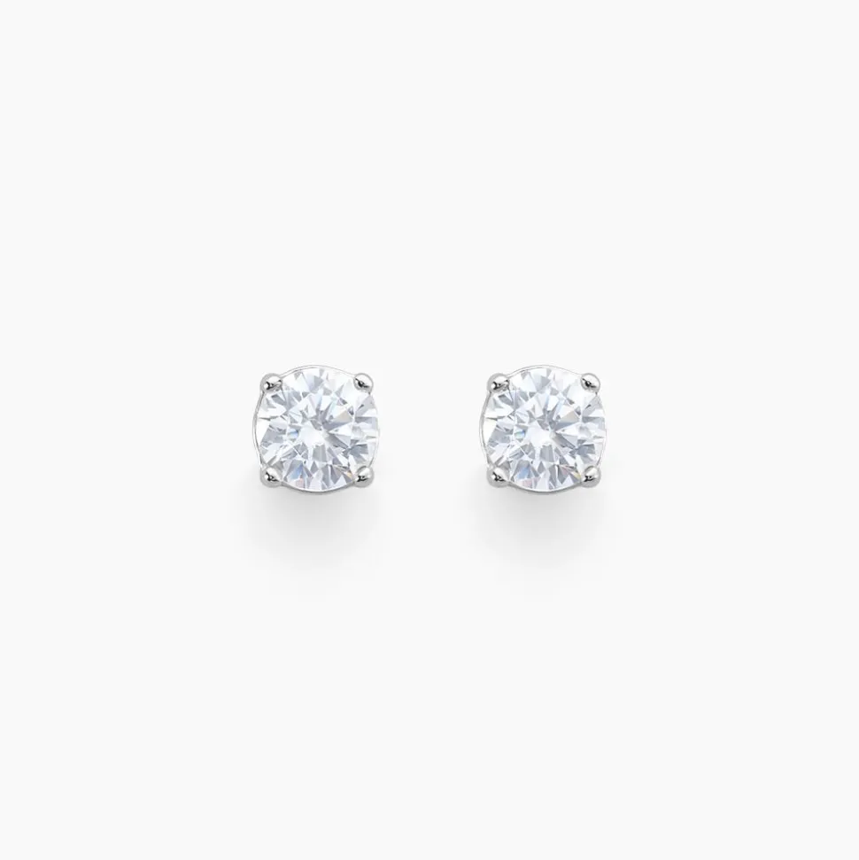 Boucles D'oreilles Puces Rio Argent Blanc Oxyde