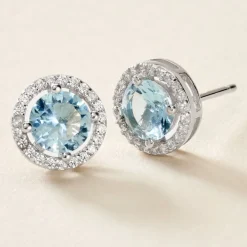 Boucles D'oreilles Puces Rio Argent Blanc Oxyde|Marc Orian Online