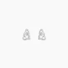 Boucles D'oreilles Puces Roma Argent Blanc Oxyde De Zirconium