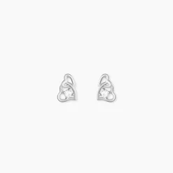 Boucles D'oreilles Puces Roma Argent Blanc Oxyde De Zirconium