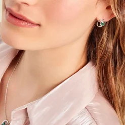 Boucles D'oreilles Puces Romea Argent Blanc Oxyde De Zirconium