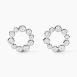 Boucles D'oreilles Puces Ryo Argent Blanc Oxyde De Zirconium|Marc Orian New