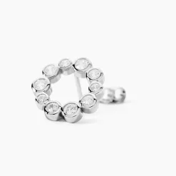 Boucles D'oreilles Puces Ryo Argent Blanc Oxyde De Zirconium|Marc Orian New