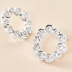 Boucles D'oreilles Puces Ryo Argent Blanc Oxyde De Zirconium|Marc Orian New