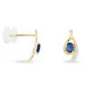 Boucles D'oreilles Puces Sagesse Or Jaune Saphir Et Diamant