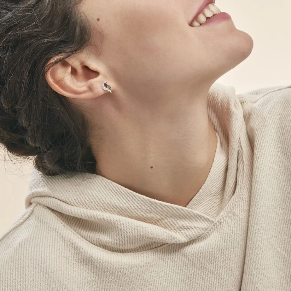 Boucles D'oreilles Puces Sakina Et Diamant Et Divers|Marc Orian Discount