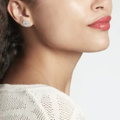 Boucles D'oreilles Puces Salvia Argent Blanc Oxyde De Zirconium