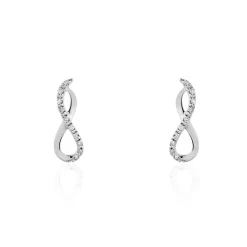 Boucles D'oreilles Puces Samy Or Blanc Diamant|Marc Orian Discount