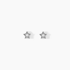 Boucles D'oreilles Puces Saya Argent Blanc Oxyde De Zirconium|Marc Orian