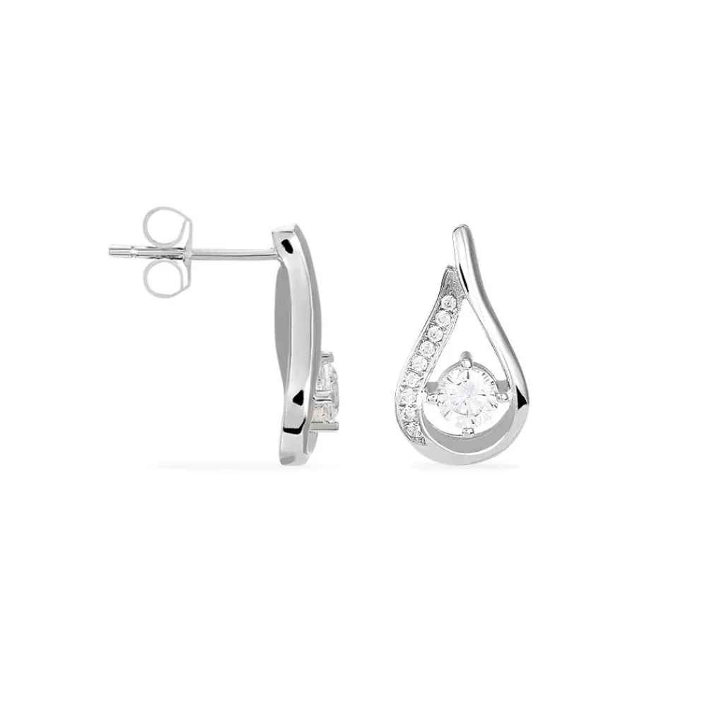 Boucles D'oreilles Puces Serena Argent Blanc Oxyde De Zirconium|Marc Orian Outlet