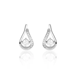 Boucles D'oreilles Puces Serena Argent Blanc Oxyde De Zirconium|Marc Orian Outlet