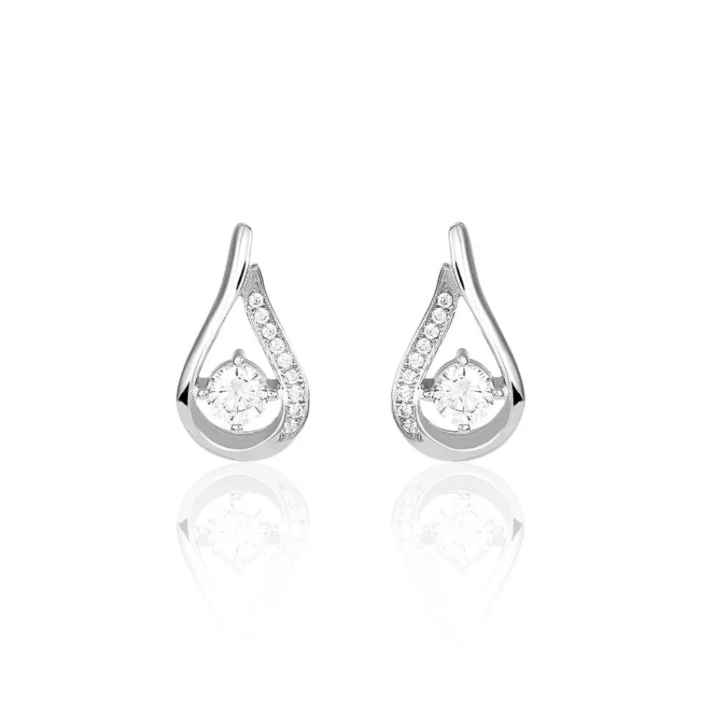 Boucles D'oreilles Puces Serena Argent Blanc Oxyde De Zirconium|Marc Orian Outlet