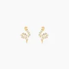 Boucles D'oreilles Puces Sergius Or Jaune Oxyde De Zirconium