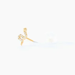 Boucles D'oreilles Puces Sergius Or Jaune Oxyde De Zirconium