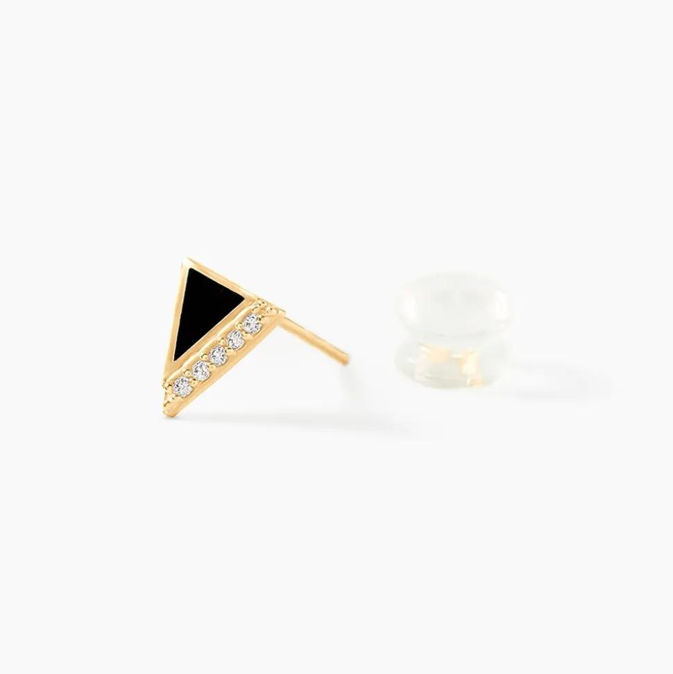 Boucles D'oreilles Puces Seymour Or Jaune Oxyde De Zirconium