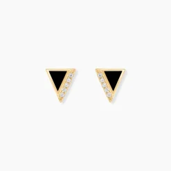 Boucles D'oreilles Puces Seymour Or Jaune Oxyde De Zirconium