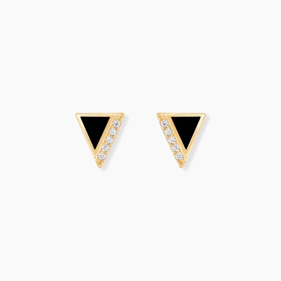 Boucles D'oreilles Puces Seymour Or Jaune Oxyde De Zirconium
