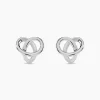 Boucles D'oreilles Puces Shainy Argent Blanc