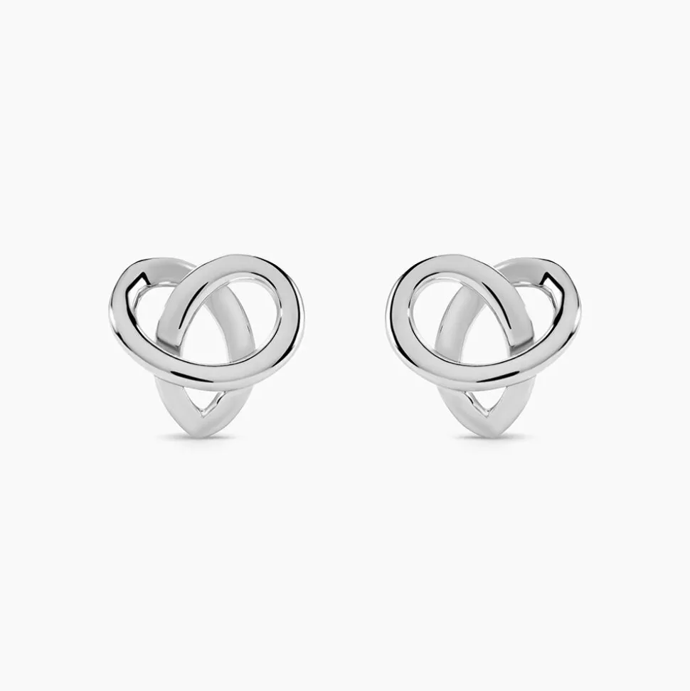Boucles D'oreilles Puces Shainy Argent Blanc