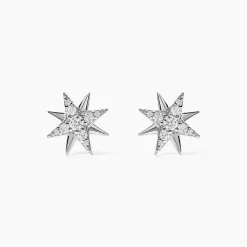 Boucles D'oreilles Puces Shanis Argent Blanc Oxyde De Zirconium