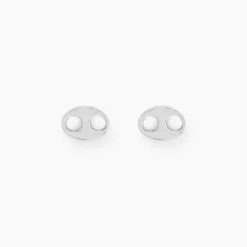 Boucles D'oreilles Puces Sherry Argent Blanc