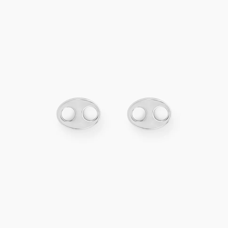 Boucles D'oreilles Puces Sherry Argent Blanc
